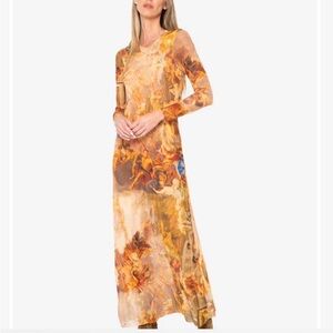 Autumn Floral Long Sleeve Dress